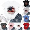 Adults Casual Daily Round Neck Independence Day Printed Short Sleeved T-shirt Letter Top