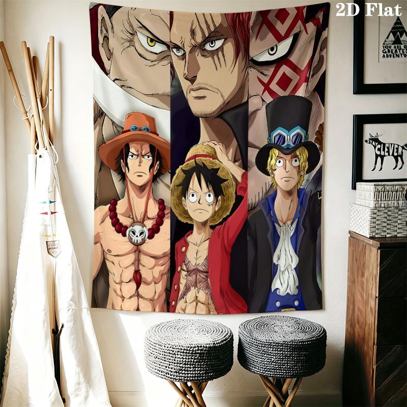 Тканевое панно с Манки Д. Луффи из One Piece Эстетичное настенное панно Печатный тканевый плед Декоративные панно для спальни гостиной Домашний декор
