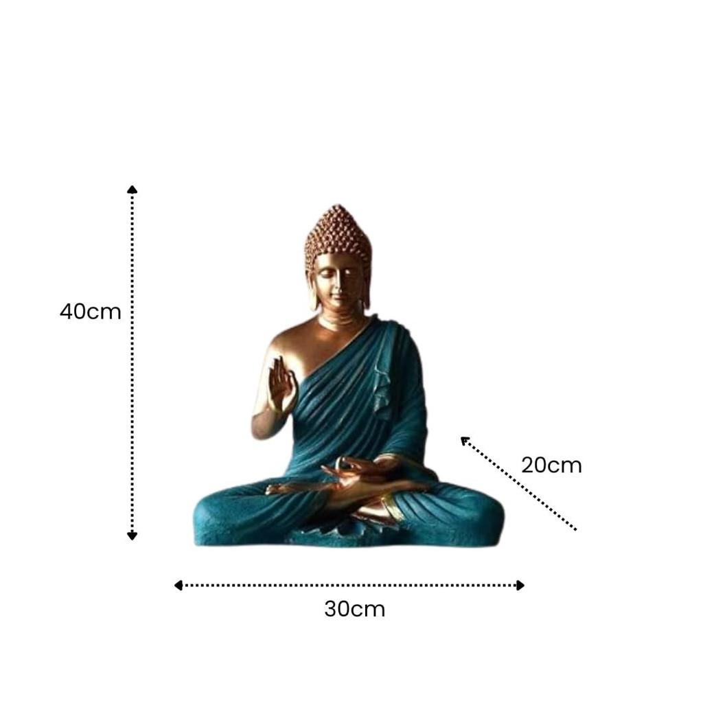 Новая статуя сидящего Будды для декора дома и офиса, статуя идола из мраморной пыли из смолы 15 дюймов