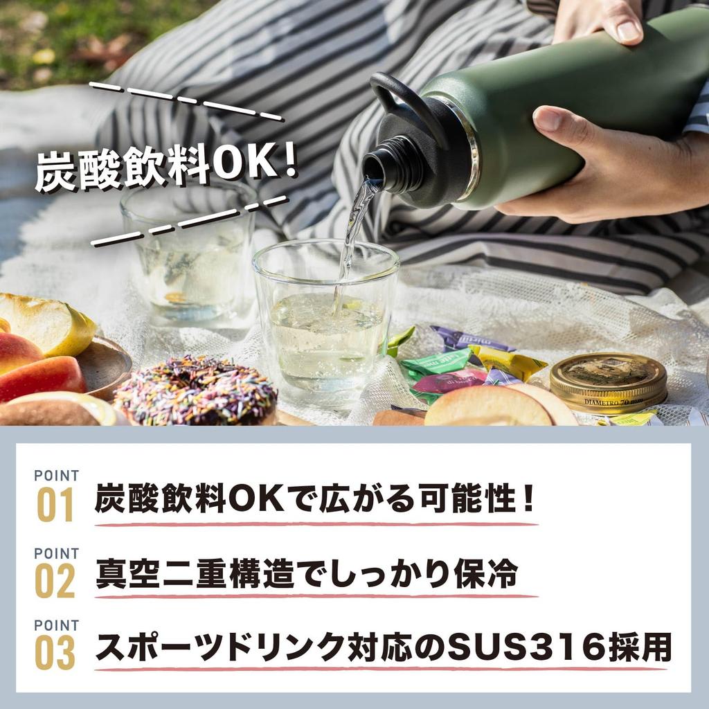 Термос Peacock, промышленная бутылка для воды Peacock, газированная, бежевая, 1 л, для холодного хранения, прямого питья, спортивный термос с ручкой, Калифорния (Павлин)