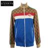 Gucci [Отличное состояние/Одобрено для внутреннего рынка] 526524 Куртка из технического трикотажа GG с резиновой нашивкой-логотипом XXS Коричневый / СинийБ/у
