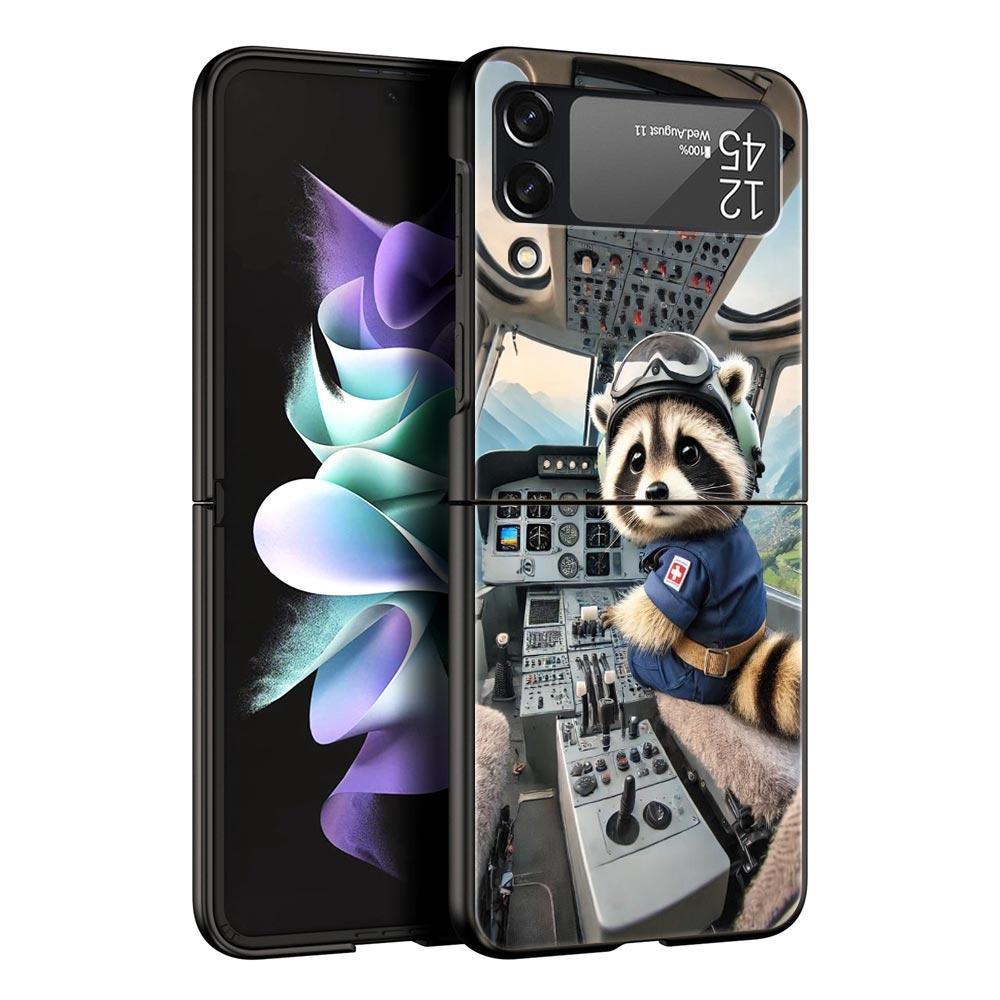 Жесткий чехол-накладка Mapache для Samsung Galaxy Z Flip 7 6 5 4 Черный чехол для Galaxy Z Flip 3 Складной корпус Fundas Capas Coque