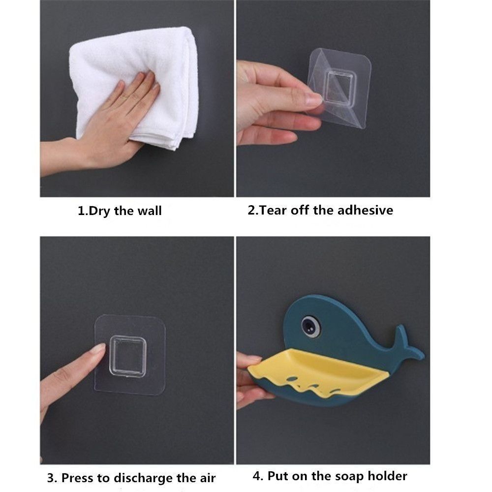 Wall Mounted Soap Dish Holder Plastic Bathroom Storage Shelf Accessories Soap Dish  Bathroom