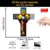 Двумерный плоский акриловый крест, Декор для помещений и улицы - Батарейки/электричество не требуются, Декор на день, Декор магазина,