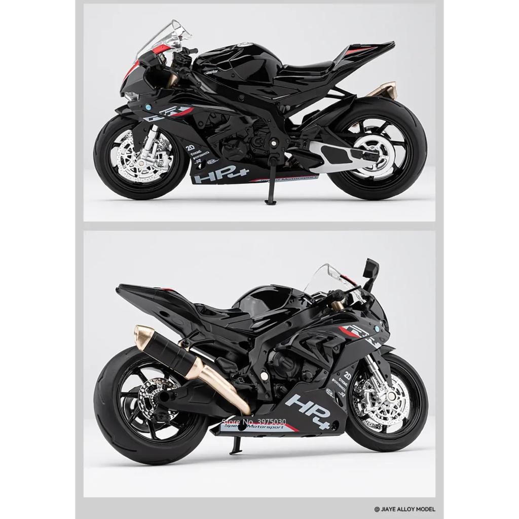 Модель мотоцикла BMW HP4 в масштабе 1/12, игрушка, литой под давлением сплав, свет, музыка, амортизация, мотор, миниатюрные модели, подарки на день рождения для детей