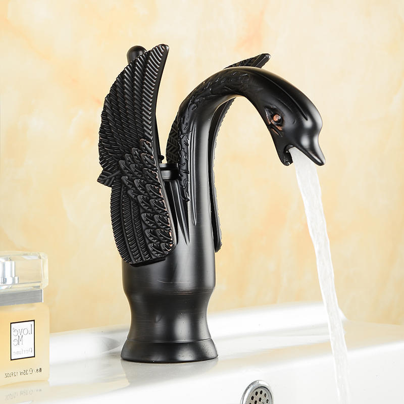 Basin Faucets Design Swan Faucet Gold and White Plated Wash Basin Faucet Hotel Luxury Copper Gold Mixer Taps Hot and Cold Taps