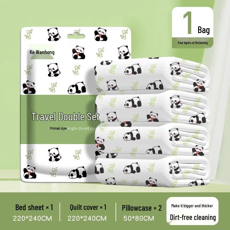 Портативный дорожный комплект постельного белья, защищающий от загрязнений: Одноразовая простыня, пододеяльник, наволочка - набор из 3 предметов для гостиниц и остановок на ночь.