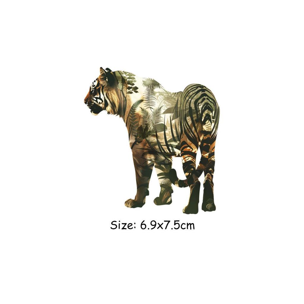 Творческие животные с пейзажем Термоперевод Винил Лесные животные Parches Ropa Футболки Толстовки Сделай Сам Одежда Наклейки Пользовательские