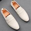 Trend New Men's Breathable Penny Loafers Pointed Slip On Business Flats Shoes Designer Homecoming Wedding Dress Footwear