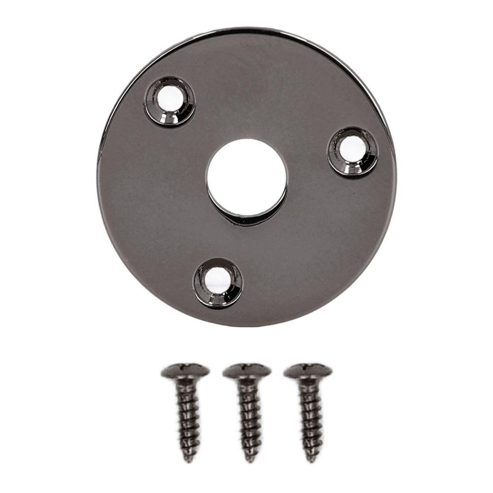2PCS Round Guitar Jack Plate Metal Round Jack Plate Premium Output Jack Cover For Guitar Bass