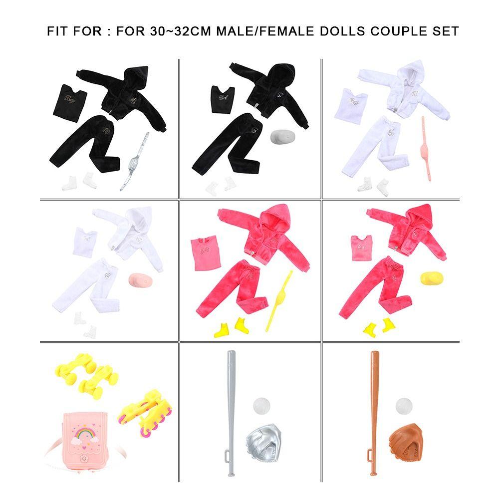 2024 Male/Female Doll Clothing 9 Styles Velvet Sportswear Caps High Quality DIY Toys  30CM Doll