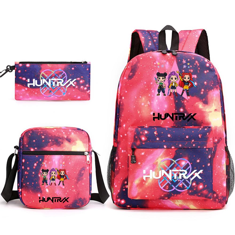 3Pcs/set Anime Cartoon Printed Large Capacity Bookbag Backpack with Shoulder Bag Pencil Case for Student Boy Girl Schoolbag