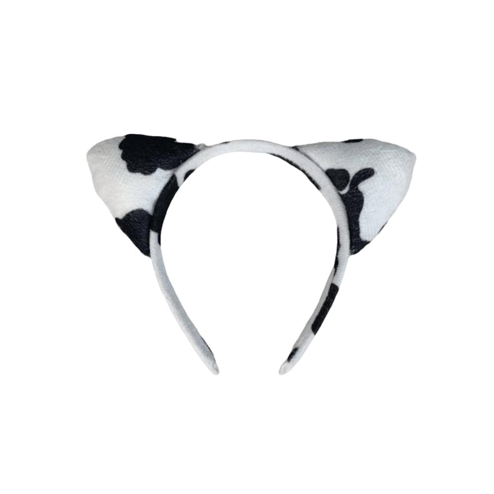Hair-Pressing Animal Ears Hair Hoop Non-Slip Dairy Cow Hairband Funny Cow Horn Headband Photo Prop