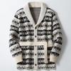 Men's Vintage Oversized Long Sleeve Cardigans Shawl Collar Buttons Down Knitted Cardigan Sweater Fall Winter Casual Chunky Sweaters Outwear for Men