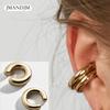 Модные и простые металлические золотые женские зажимы для хряща, круглые серьги-манжеты для ушей, красивые ювелирные серьги для девочек