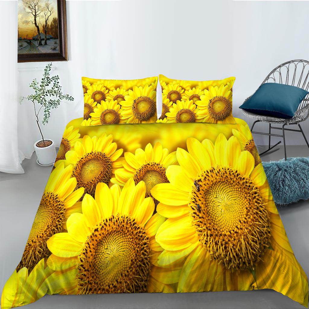 3D Digital Printed Bedding, Flower Pattern, Down Duvet Cover Set, Bedroom Down Duvet Cover, Pillowcase, Single/double Bed, Full Size Home Decoration
