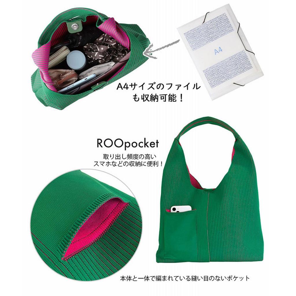 Сумка-шоппер Rootote из блестящей вязки на плечо LT.Round.Glimpse.Knit-A 1061 (03 Бежевый)