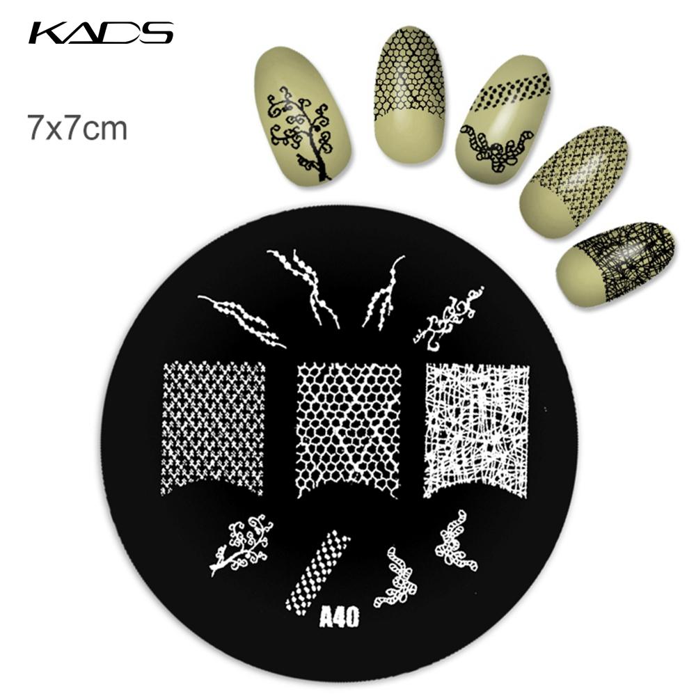 kads 1PC Round Stainless Steel Nail Art Nail Stamping Plates Manicure Stamp DIY for Nail Templates Classic Series Tools