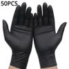 100/50/20pcs Black Latex Powder Free Disposable Nitrile Gloves Perfect for Tattooing Manicures Salon Cleaning Disposable Apparel
