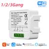 Tuya Умный мини-переключатель WiFi 1/2/3 клавиши Модуль Переключатели 2-стороннего управления Автоматический выключатель SmartLife Голосовое управление Работает с Alexa Google Home