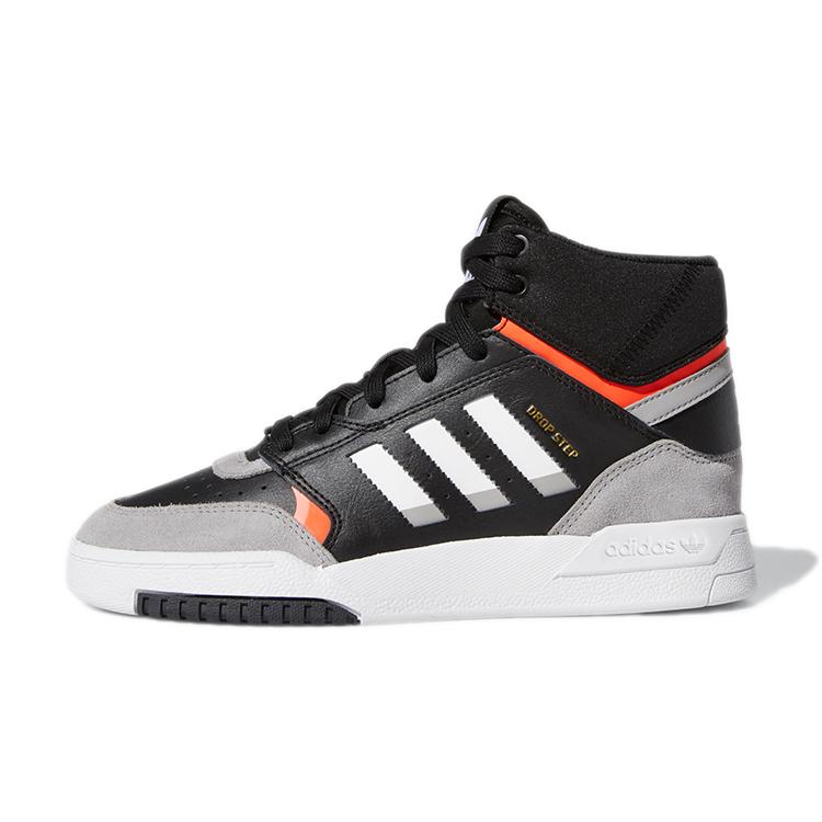 adidas Originals Drop Step J Высокие Детские Скейтбордические Кроссовки Черный Серый Белый Подростки EE8756