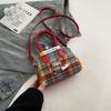 Change Bag 2025 New Retro Cute Messenger Bag Plaid Earphones Handbag Commuter Shoulder Bag