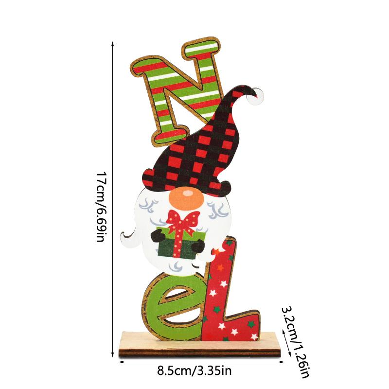 Christmas Wooden Ornaments Santa Claus Snowman Xmas Tree Desktop Signs 2025 New Year Party DIY Decoration For Home Navidad Gifts