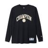 Champion CAGERS Long Sleeve Basketball Round DRYSAVER Rubber Print C3-AB451 Men's T-Shirt, Black, Neck,