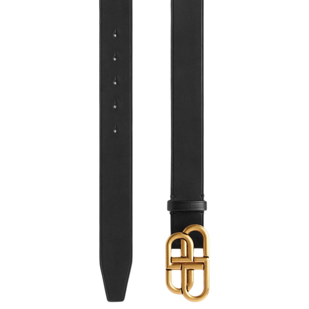 Balenciaga Calfskin Leather Belts Women's Black Width 2.5cm 5816901CH041000