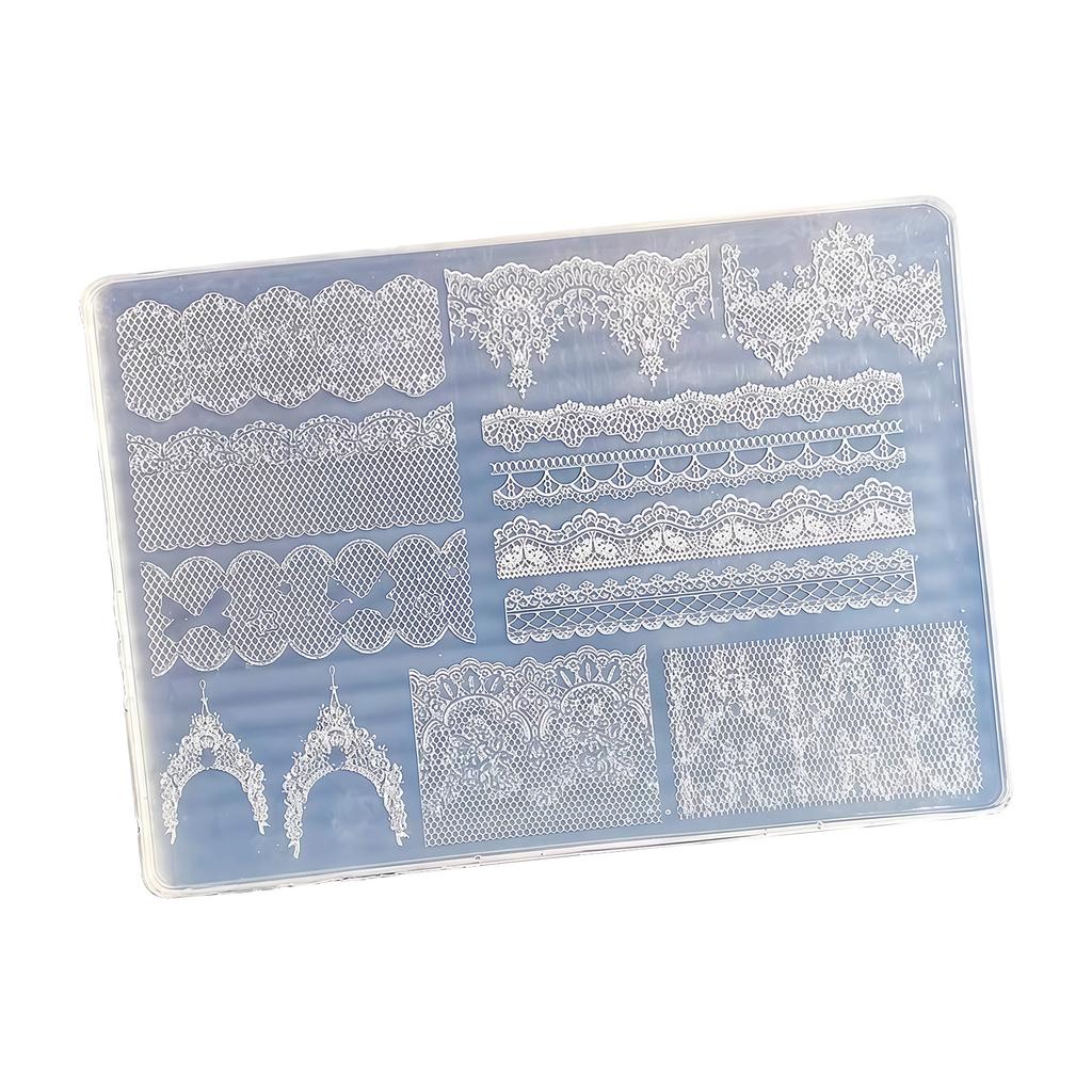 Professional Silicone Mold For Nail Art Featuring 3D Lace Texture That Promotes Effortless Removal And Long Lasting Reuse