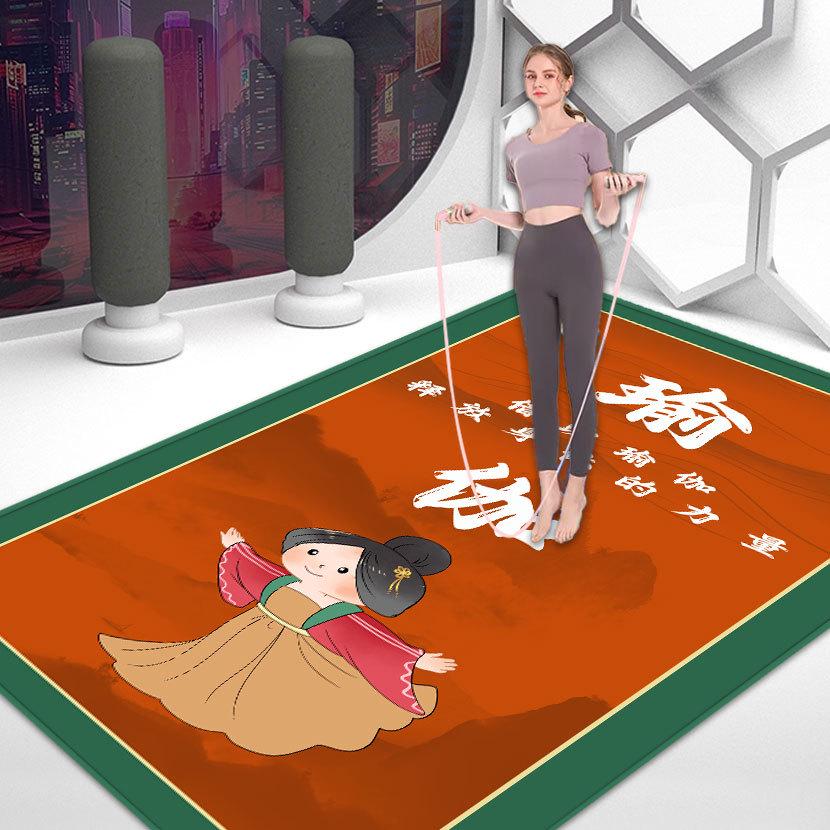 Звуконепроницаемый нескользящий амортизирующий коврик для прыжков со скакалкой, йоги и танцевального фитнеса