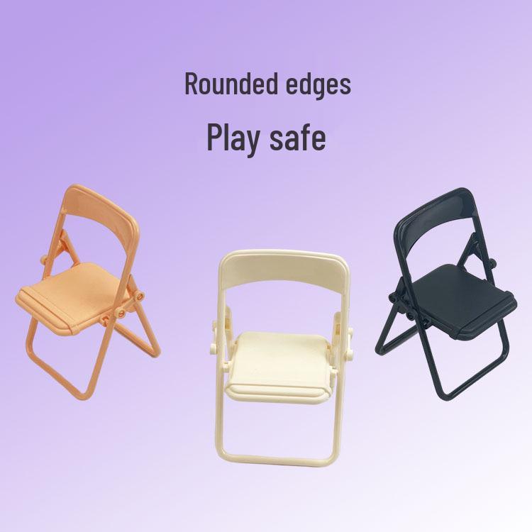 Миниатюрный красочный складной стул кукольное украшение - креативный декор для рабочего стола детская игрушка