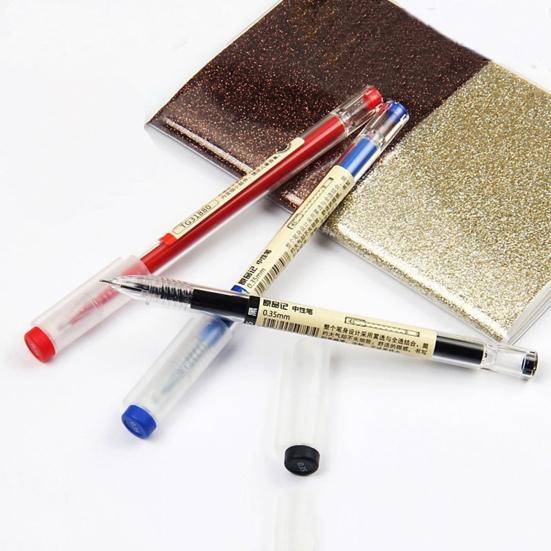 12Pcs/Box 0.35mm Creative Black/Red/Blue Ink Gel Pen for School Student Work