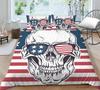 3D Black Skull Head Pattern Bedding Single Double Bed Full Size Special Skull Head Print Pillowcase and Quilt Cover 2 or 3 Comfortable Home Decoration