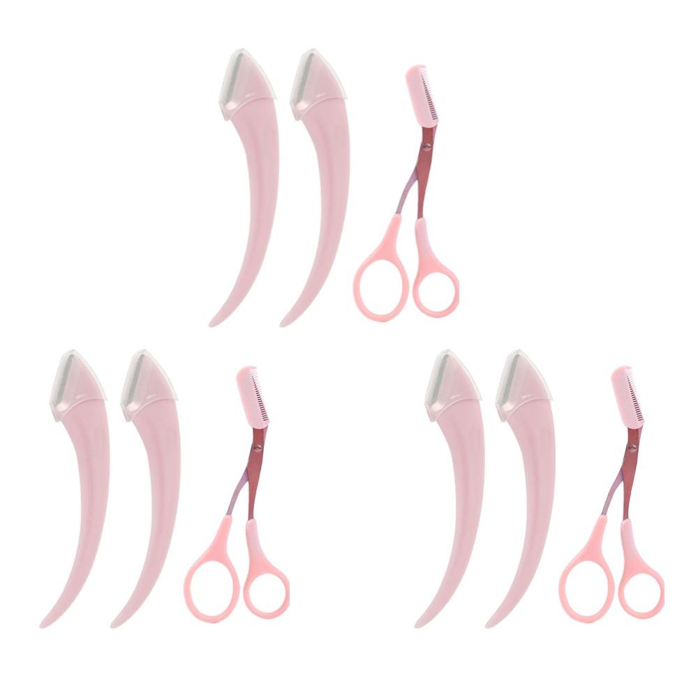 Нож для стрижки бровей Бритва для лица с расческой Триммер для бровей Скребок Аксессуары для женщин Профессиональные ножницы для бровей