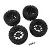4pcs RC Car Wheels Tires Universal 10 Spoke Rims Rubber with M4 Lock Nut RC Car 1/10 Wheels Tires Fo