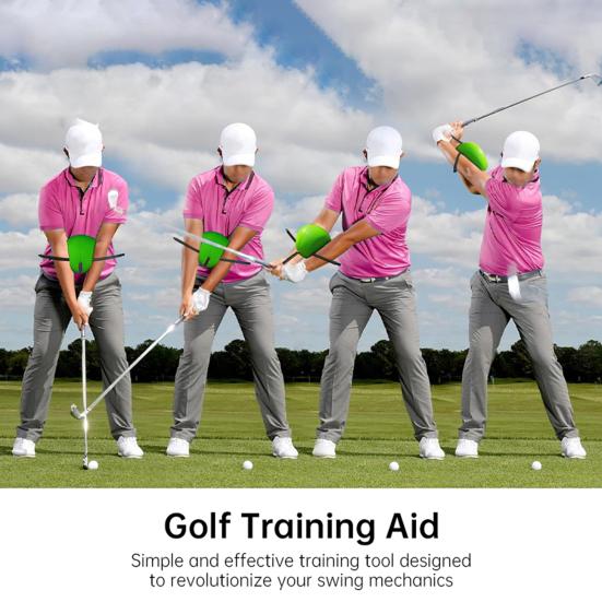 Golf Swing Trainer Hand Position Arm Posture Corrector Golf Swing Practice Connecting Ball Training Aid for Beginners