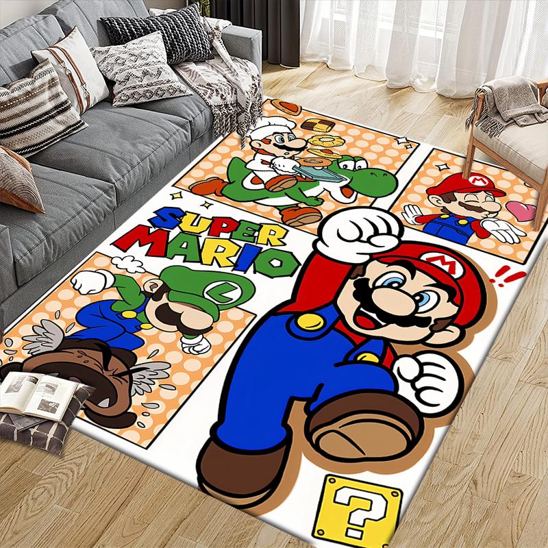 Super Mario Poster Area Rug, Mario Fan Soft Carpet, Great Gift.chl