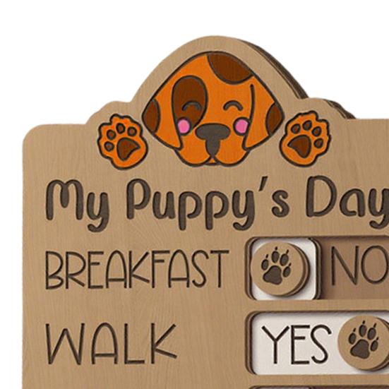 Напоминание о кормлении питомца Деревянная доска для отслеживания задач собаки Деревенский контрольный список ухода за питомцем