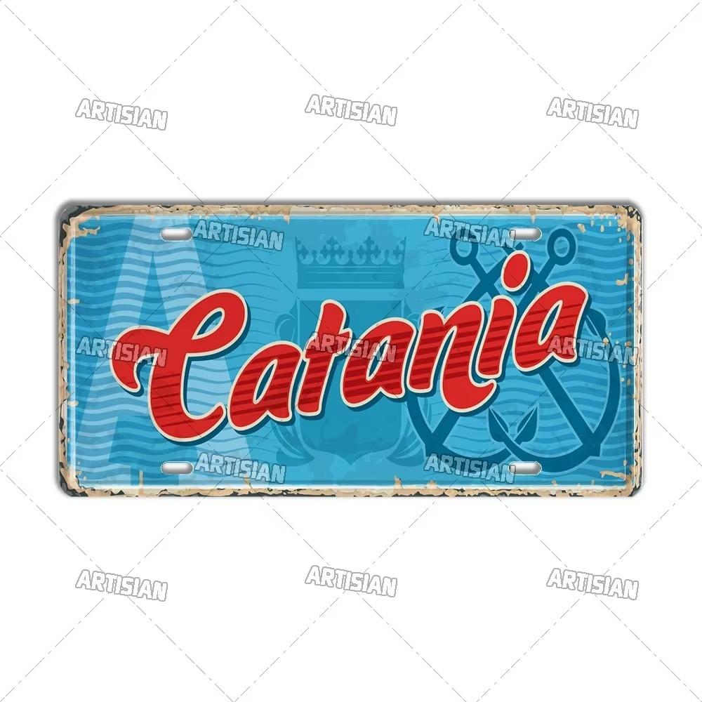 Artisian Италия Город Государство Дорожный автомобильный номерной знак Провинция Металлический знак Достопримечательность Номерной знак Декоративная жестяная табличка Настенный декор Часть