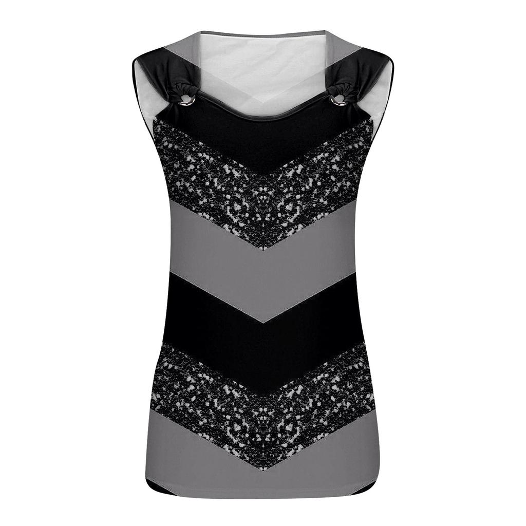 Женская майка с V-образным вырезом, базовые повседневные летние летние топы без рукавов с глубоким боковым вырезом и принтом для женщин