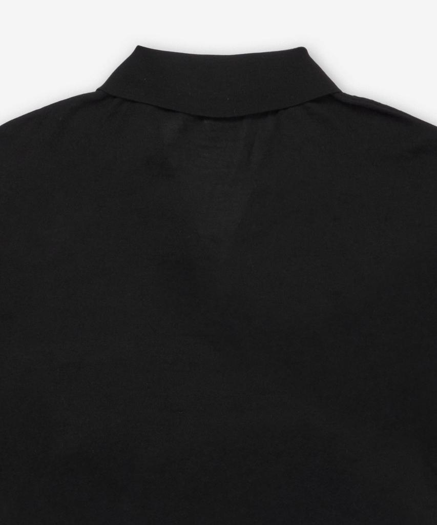 SAINT LAURENT Wool Polo Short Sleeve Knit - Black / 821733Y77As1000