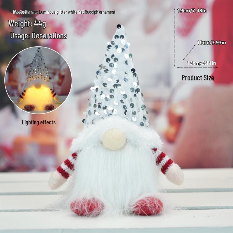 Светящийся гном с пайетками и Рудольф Рождественские украшения