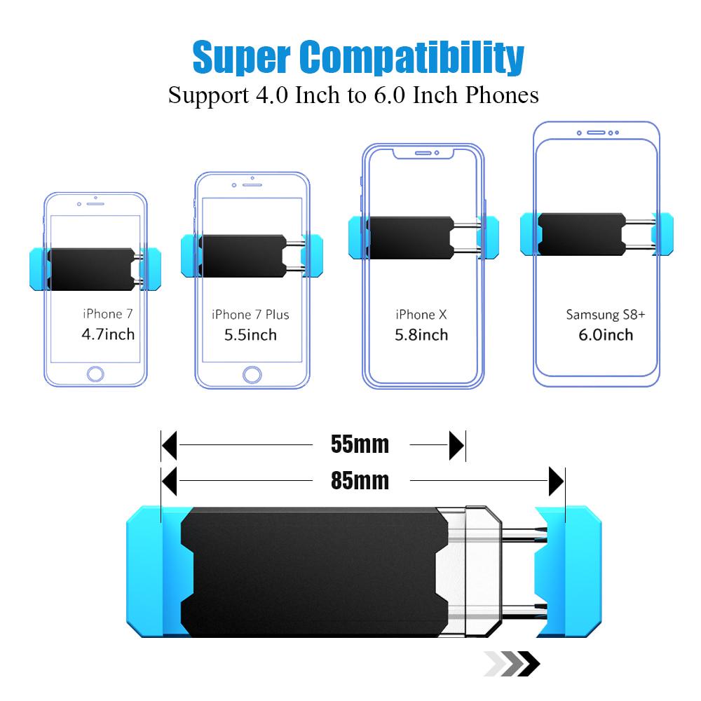 Держатель для телефона в автомобиль для iPhone X XS Max 8 7 6 Samsung Поддержка 360 градусов Крепление на воздуховод Мобильный держатель для автомобиля Подставка для телефона в автомобиль ADM