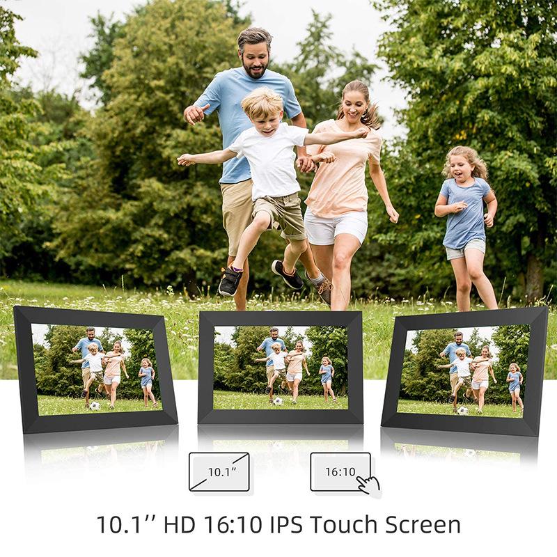 Цифровая фоторамка WiFi 10,1 дюйма, 1280*800 IPS, облачная интеллектуальная цифровая фоторамка высокой четкости, 64 ГБ памяти, настенное крепление