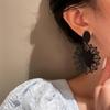 Серьги из стерлингового серебра с черными цветами - Изысканный и элегантный корейский стиль для женщин
