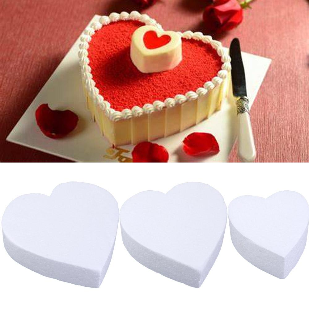 Accessories Polystyrene Heart Shaped Practice Model Cake Foam Mould DIY Model Dummy Cake Model