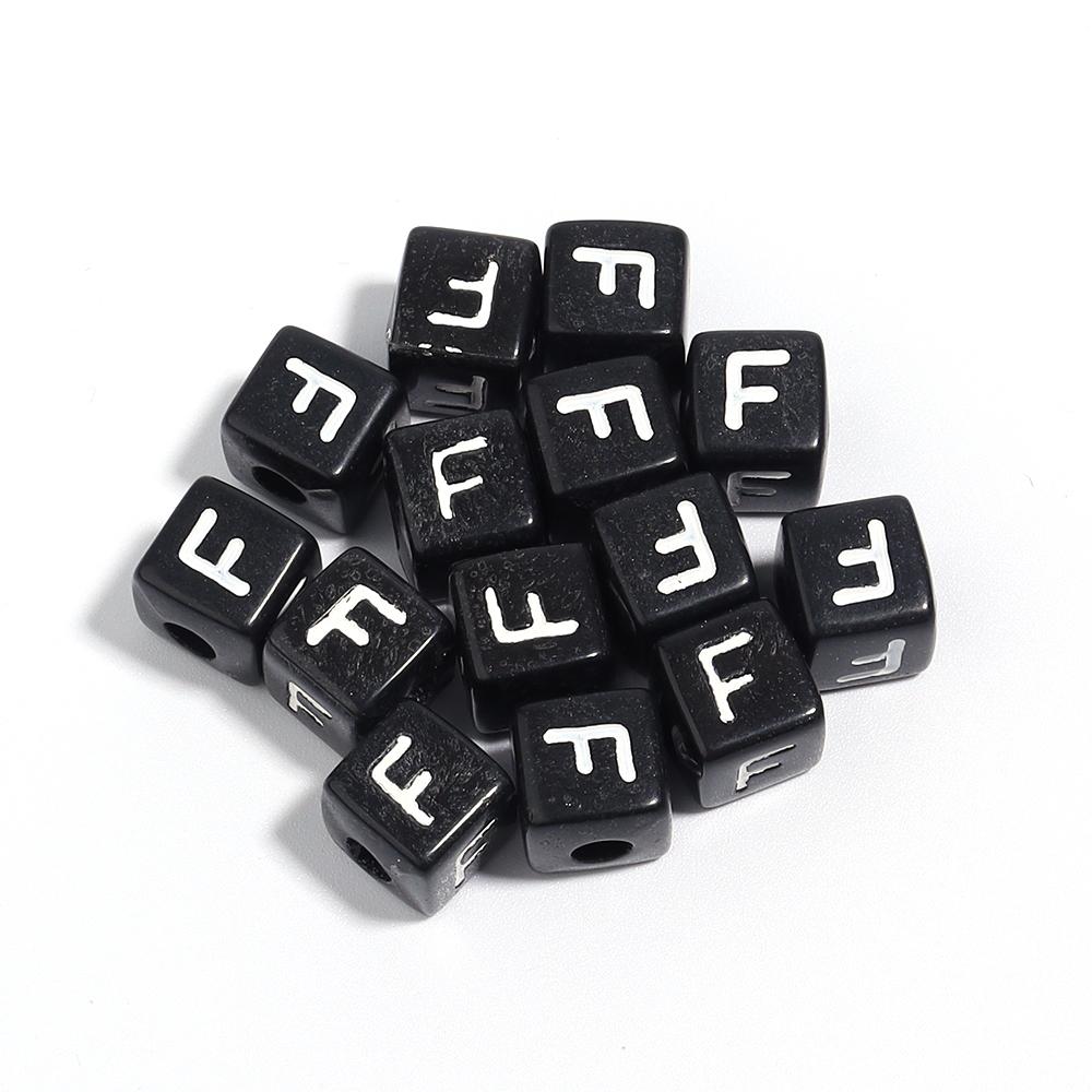 50-100pcs Black Acrylic Letter Beads A-Z Alphabet Beads Cube Spacer Beads For DIY Bracelet Necklace Jewelry Making Accessories