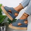 Large Size Wedge Heel Sandals Women's Muffin Thick-soled Fish Mouth Shoes Women's Sandals