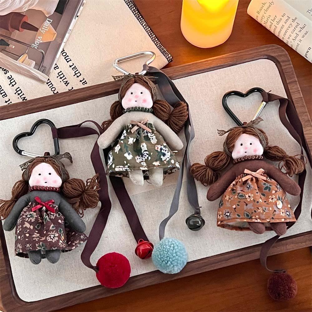 Тканевое Платье с Цветочным Принтом Кукла Долли Девочки Плюшевая Мягкая Кукла Мультяшный Подвеска для Сумки Декор для Рюкзака